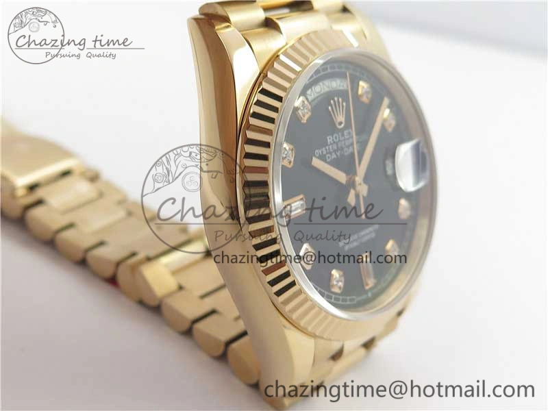 Versatile Day-Date 36 RG 128239 Bp Maker Best Edition Black Dial Crystral Markers on RG President Bracelet 3135