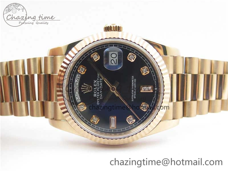 Versatile Day-Date 36 RG 128239 Bp Maker Best Edition Black Dial Crystral Markers on RG President Bracelet 3135