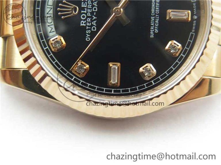 Versatile Day-Date 36 RG 128239 Bp Maker Best Edition Black Dial Crystral Markers on RG President Bracelet 3135