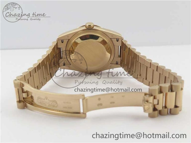 Upgraded Day-Date 36 RG 128239 Bp Maker Best Edition Brown Dial Crystral Markers on RG President Bracelet 3131