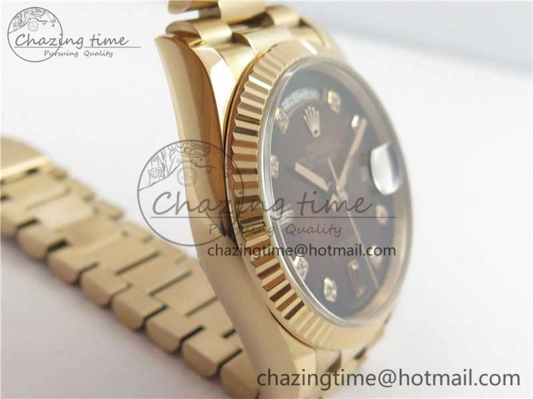 Upgraded Day-Date 36 RG 128239 Bp Maker Best Edition Brown Dial Crystral Markers on RG President Bracelet 3131