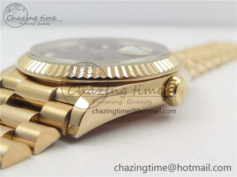 Upgraded Day-Date 36 RG 128239 Bp Maker Best Edition Brown Dial Crystral Markers on RG President Bracelet 3131