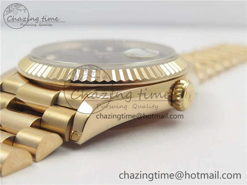 Upgraded Day-Date 36 RG 128239 Bp Maker Best Edition Brown Dial Crystral Markers on RG President Bracelet 3131