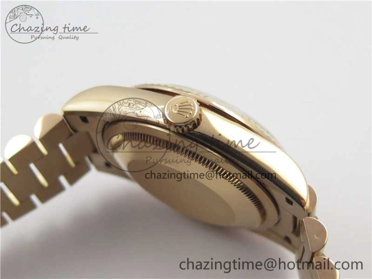 Day-Date 36 RG 128239 Bp Maker Best Edition Gray Dial on RG President Bracelet EyeCatching 3134
