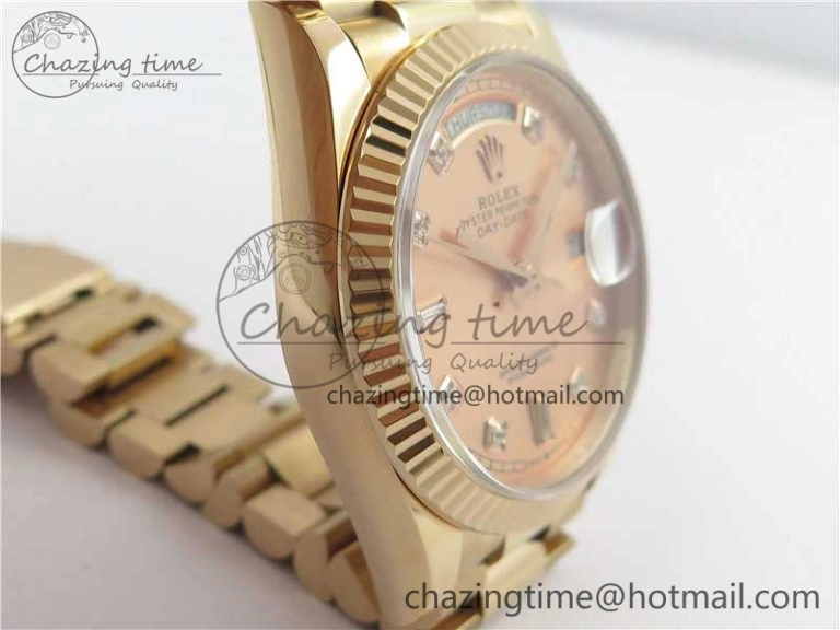 Day-Date 36 RG 128239 Bp Maker Best Edition Pink Dial Crystral Markers on RG President Bracelet FastDry 10537