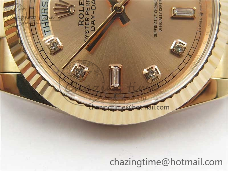Day-Date 36 RG 128239 Bp Maker Best Edition Pink Dial Crystral Markers on RG President Bracelet FastDry 10537