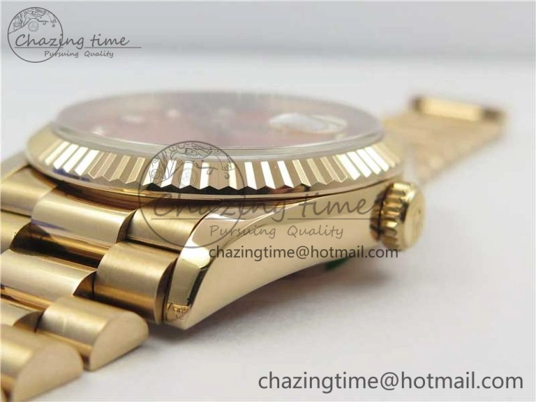 Day-Date 36 RG 128239 Bp Maker Best Edition Pink Dial Crystral Markers on RG President Bracelet FastDry 10537