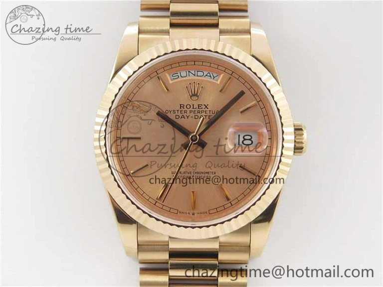 Trendy Day-Date 36 RG 128239 Bp Maker Best Edition Pink Dial on RG President Bracelet 3136