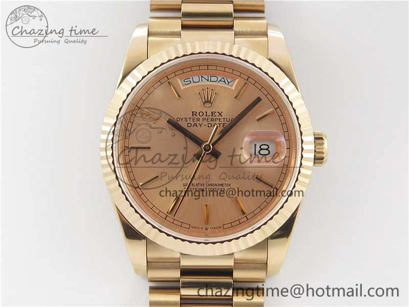 Trendy Day-Date 36 RG 128239 Bp Maker Best Edition Pink Dial on RG President Bracelet 3136