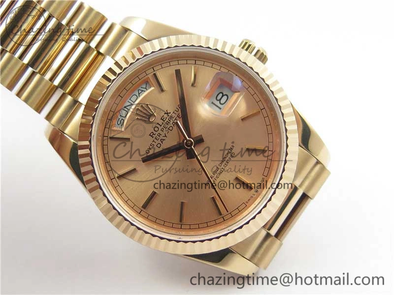 Trendy Day-Date 36 RG 128239 Bp Maker Best Edition Pink Dial on RG President Bracelet 3136