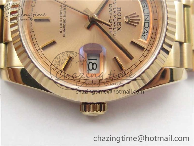 Trendy Day-Date 36 RG 128239 Bp Maker Best Edition Pink Dial on RG President Bracelet 3136