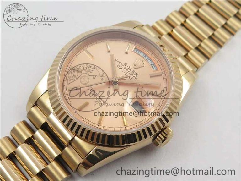 Trendy Day-Date 36 RG 128239 Bp Maker Best Edition Pink Dial on RG President Bracelet 3136