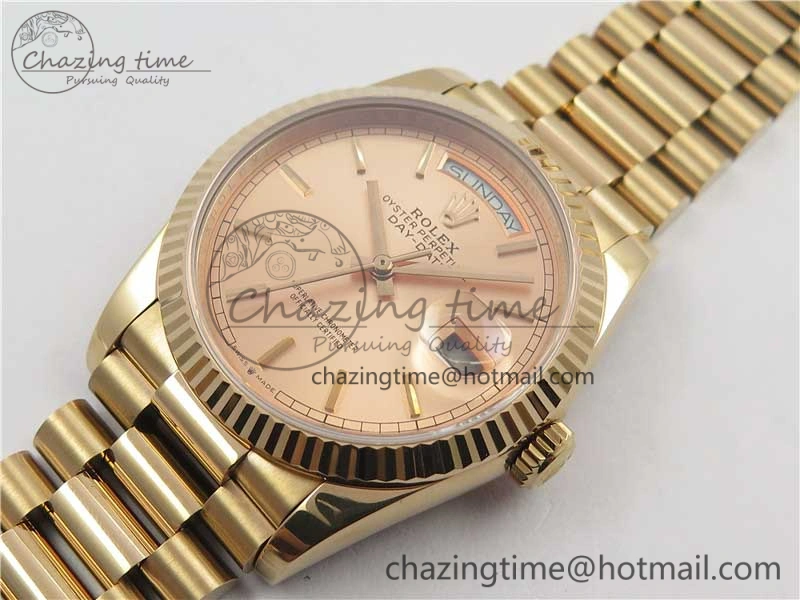 Trendy Day-Date 36 RG 128239 Bp Maker Best Edition Pink Dial on RG President Bracelet 3136