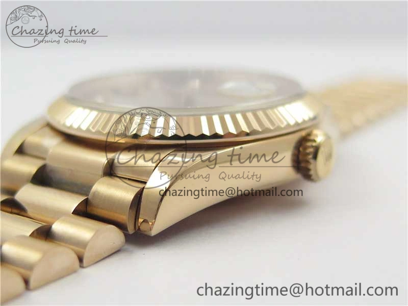 Day-Date 36 RG 128239 Bp Maker Best Edition Silver Dial Crystral Markers on RG President Bracelet SmoothTexture 3130