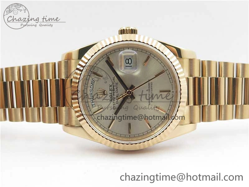 Day-Date 36 RG 128239 Bp Maker Best Edition Silver Dial on RG President Bracelet Fashionable 3132