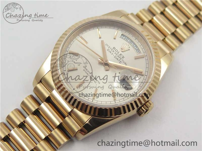 Day-Date 36 RG 128239 Bp Maker Best Edition Silver Dial on RG President Bracelet Fashionable 3132