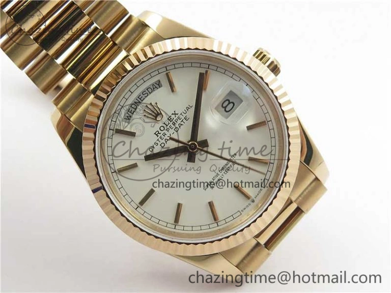 HighQuality Day-Date 36 RG 128239 Bp Maker Best Edition White Dial on RG President Bracelet 3139