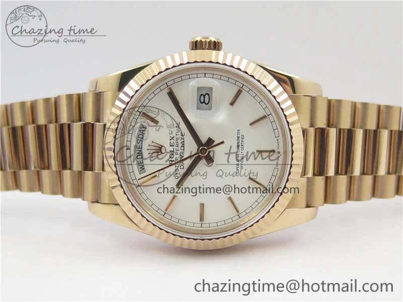 HighQuality Day-Date 36 RG 128239 Bp Maker Best Edition White Dial on RG President Bracelet 3139
