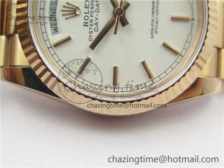 HighQuality Day-Date 36 RG 128239 Bp Maker Best Edition White Dial on RG President Bracelet 3139