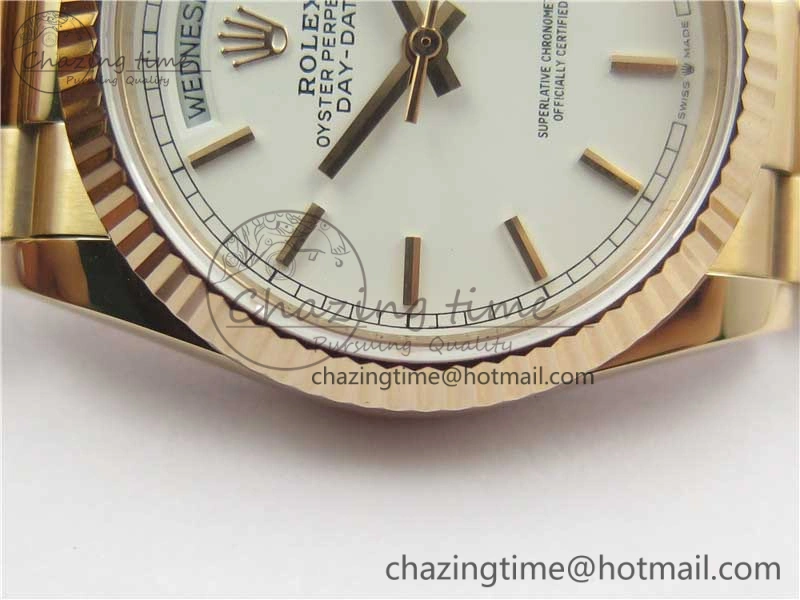 HighQuality Day-Date 36 RG 128239 Bp Maker Best Edition White Dial on RG President Bracelet 3139
