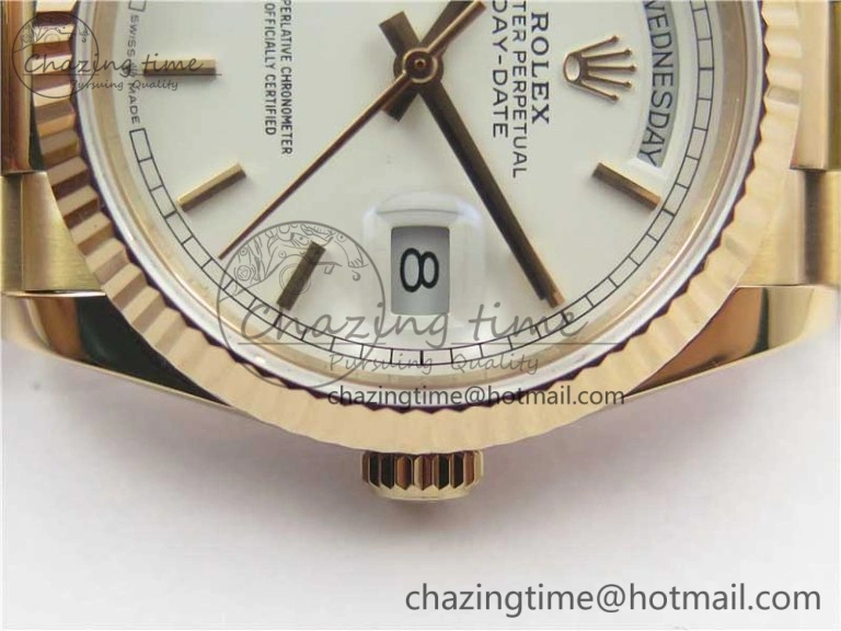 HighQuality Day-Date 36 RG 128239 Bp Maker Best Edition White Dial on RG President Bracelet 3139