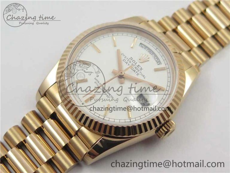 HighQuality Day-Date 36 RG 128239 Bp Maker Best Edition White Dial on RG President Bracelet 3139