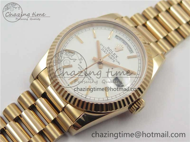 HighQuality Day-Date 36 RG 128239 Bp Maker Best Edition White Dial on RG President Bracelet 3139
