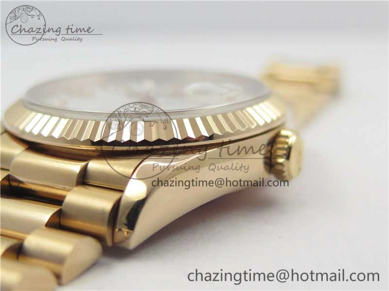 Vibrant Day-Date 36 RG 128239 Bp Maker Best Edition White MOP Dial Crystral Markers on RG President Bracelet 3138
