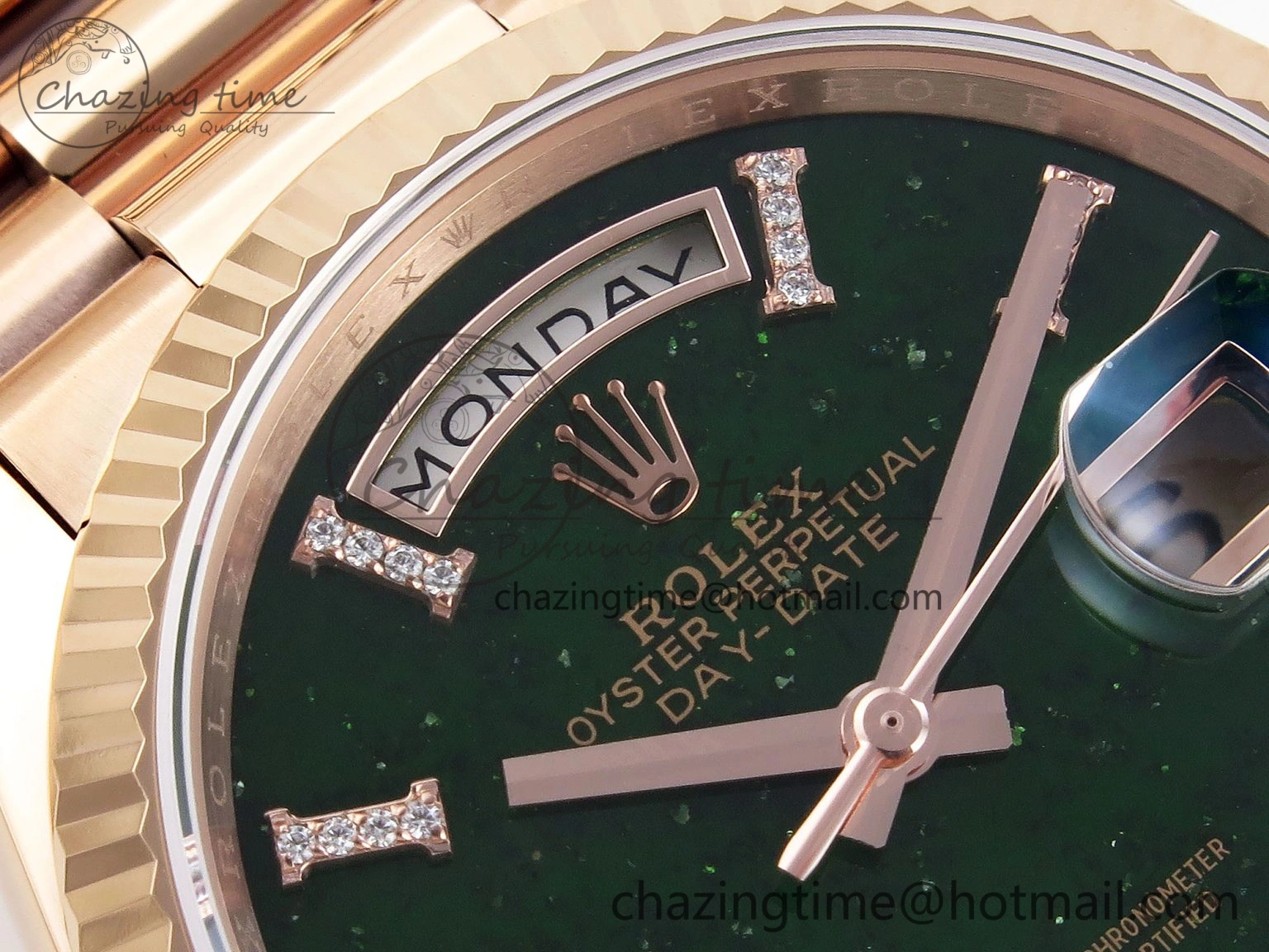 Day Date 36 RG RAF 1:1 Best Edition Green Stone Dial on RG Bracelet A Popular 1846