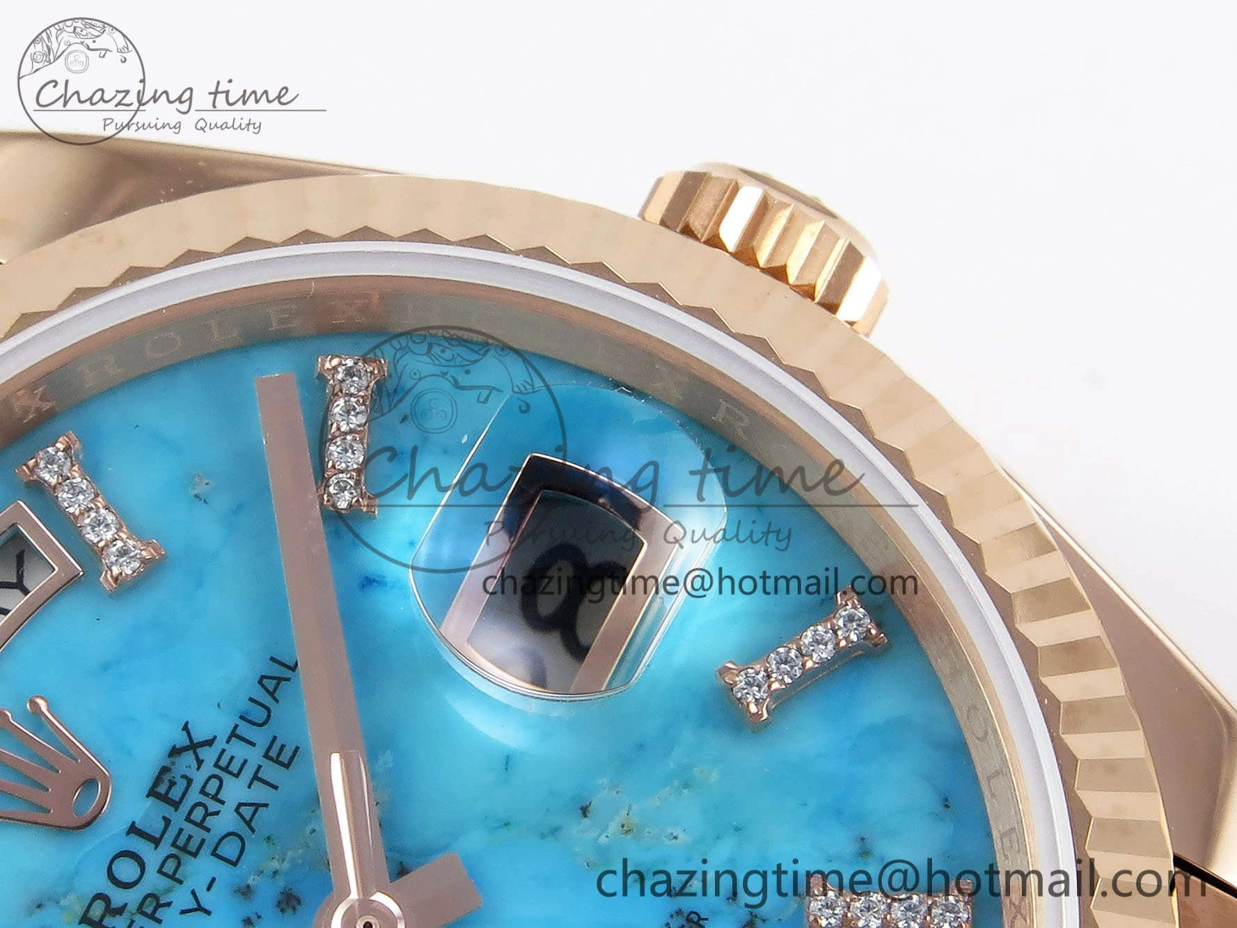 Day Date 36 RG RAF 1:1 Best Edition Tiffany Blue Stone Roman Dial on RG Bracelet A Bright 1519