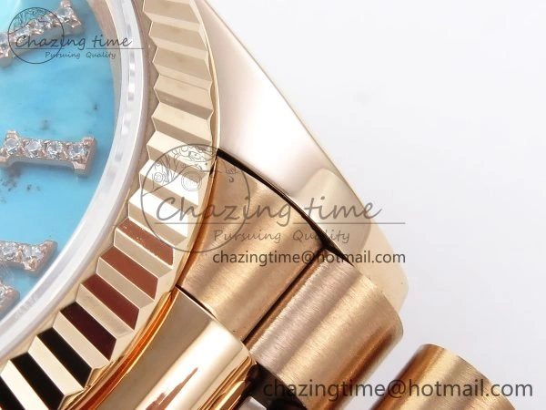 Day Date 36 RG RAF 1:1 Best Edition Tiffany Blue Stone Roman Dial on RG Bracelet A Bright 1519