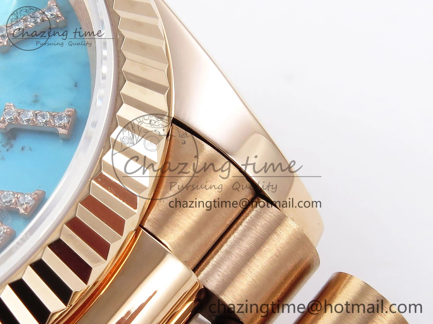 Day Date 36 RG RAF 1:1 Best Edition Tiffany Blue Stone Roman Dial on RG Bracelet A Bright 1519