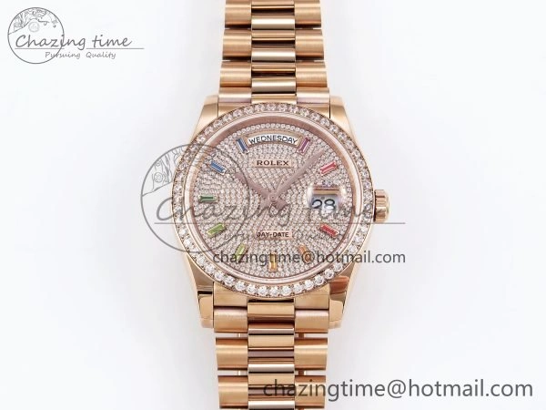 StreetReady Day Date 36 RG TWSF Best Edition Diamonds Dial Diamonds Bezel on RG Bracelet A 1606