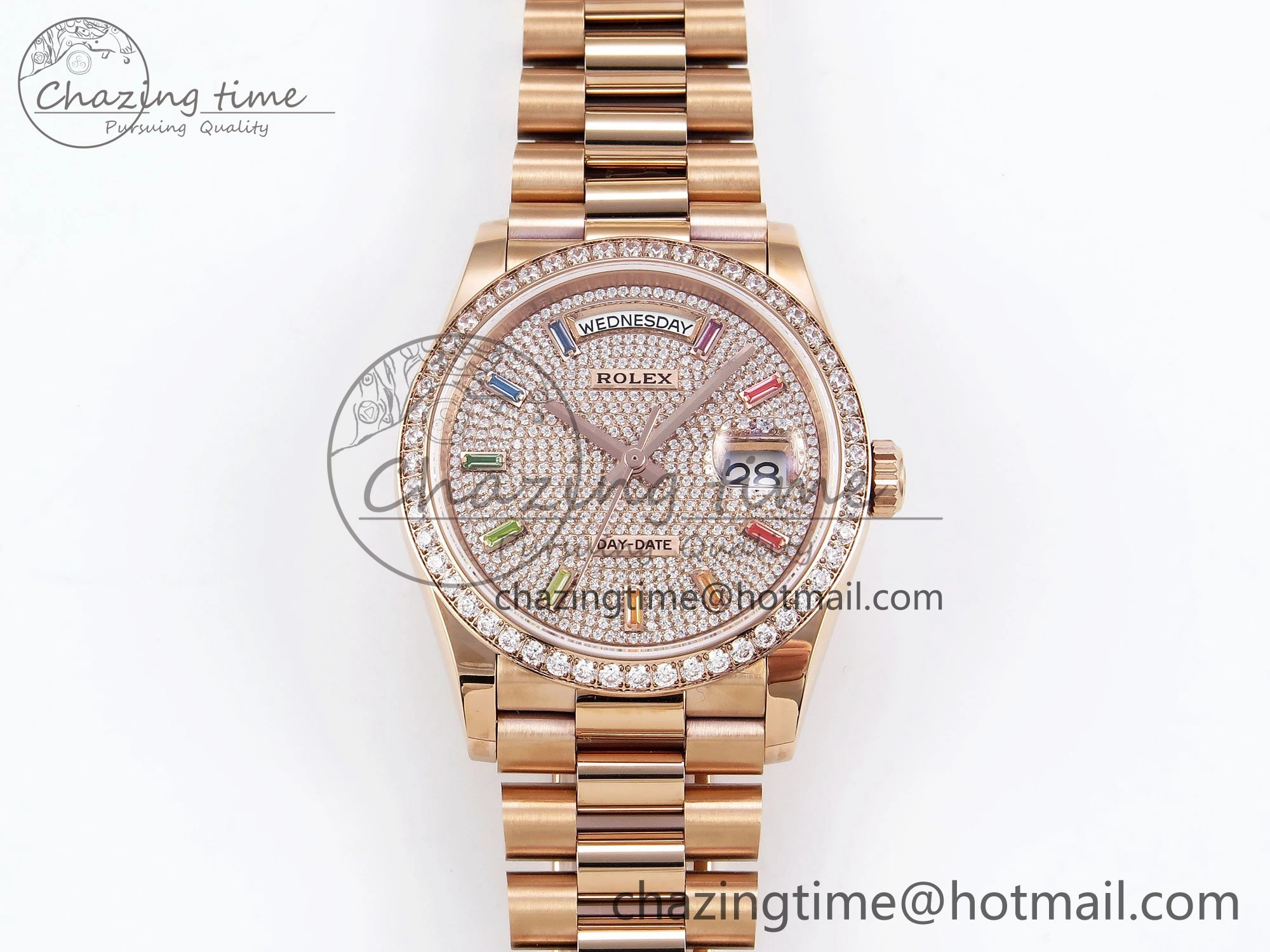 StreetReady Day Date 36 RG TWSF Best Edition Diamonds Dial Diamonds Bezel on RG Bracelet A 1606