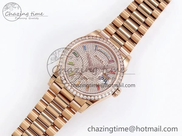 StreetReady Day Date 36 RG TWSF Best Edition Diamonds Dial Diamonds Bezel on RG Bracelet A 1606