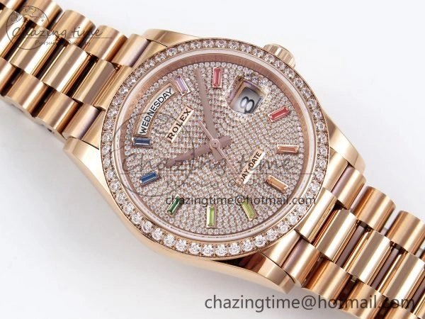 StreetReady Day Date 36 RG TWSF Best Edition Diamonds Dial Diamonds Bezel on RG Bracelet A 1606