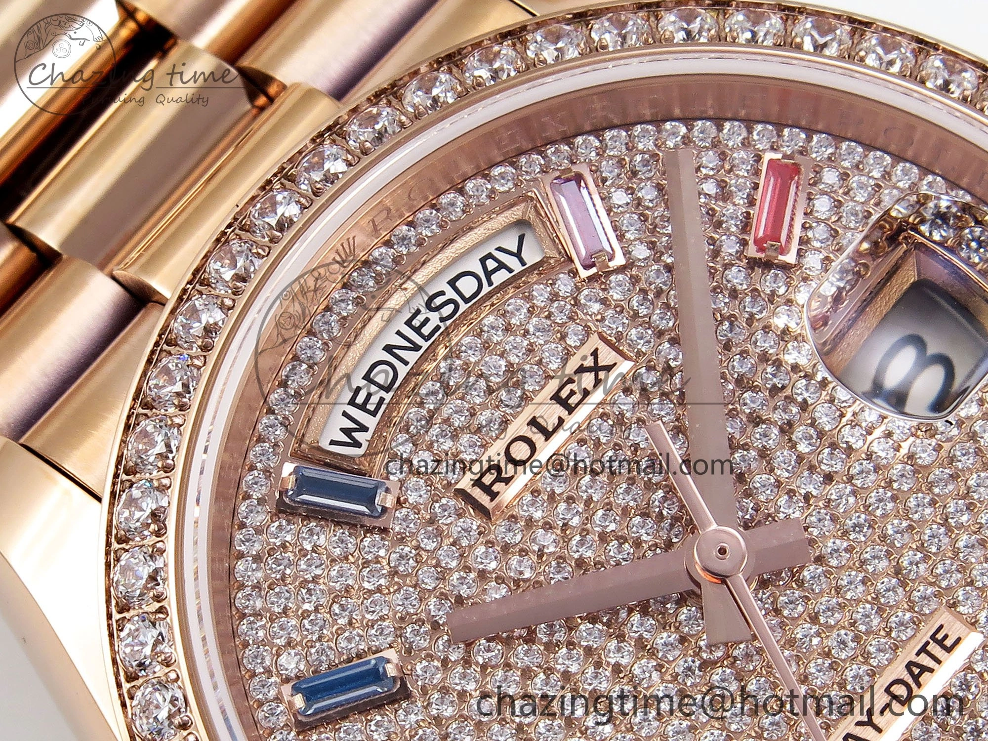 StreetReady Day Date 36 RG TWSF Best Edition Diamonds Dial Diamonds Bezel on RG Bracelet A 1606