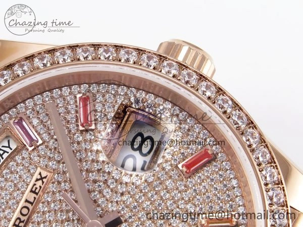 StreetReady Day Date 36 RG TWSF Best Edition Diamonds Dial Diamonds Bezel on RG Bracelet A 1606