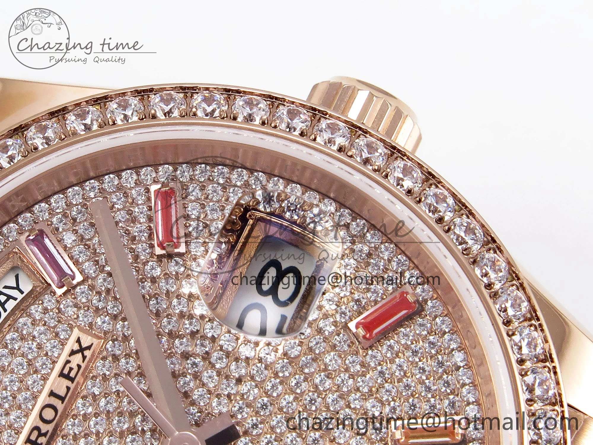 StreetReady Day Date 36 RG TWSF Best Edition Diamonds Dial Diamonds Bezel on RG Bracelet A 1606