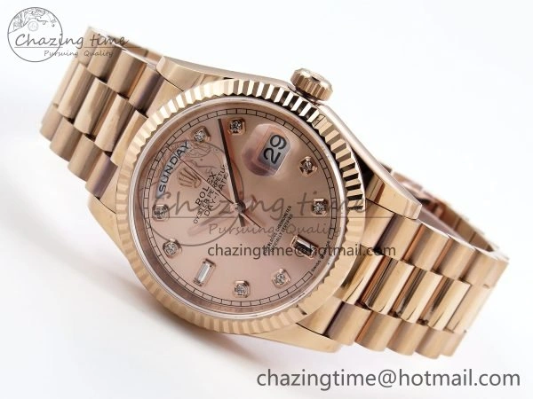 Day Date 36 RG TWSF Best Edition RG Diamonds Dial on RG Bracelet A Reliable 1611