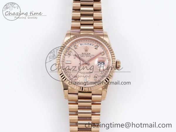 Day Date 36 RG TWSF Best Edition RG Diamonds Dial on RG Bracelet A Reliable 1611
