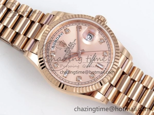 Day Date 36 RG TWSF Best Edition RG Diamonds Dial on RG Bracelet A Reliable 1611
