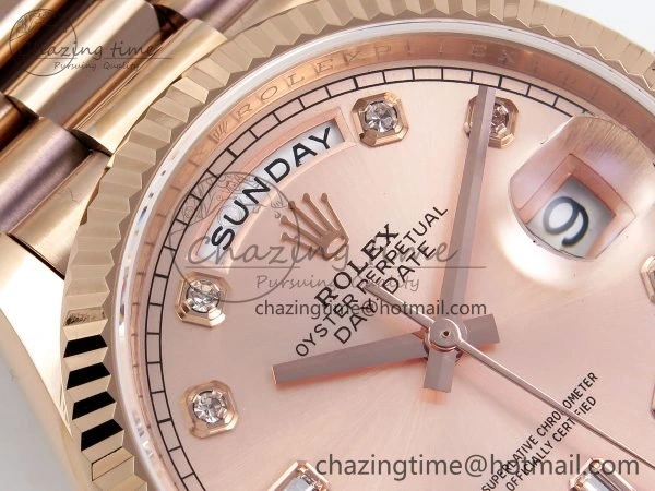 Day Date 36 RG TWSF Best Edition RG Diamonds Dial on RG Bracelet A Reliable 1611