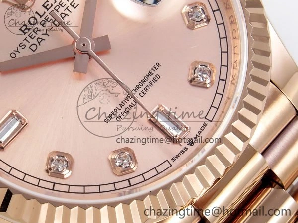 Day Date 36 RG TWSF Best Edition RG Diamonds Dial on RG Bracelet A Reliable 1611