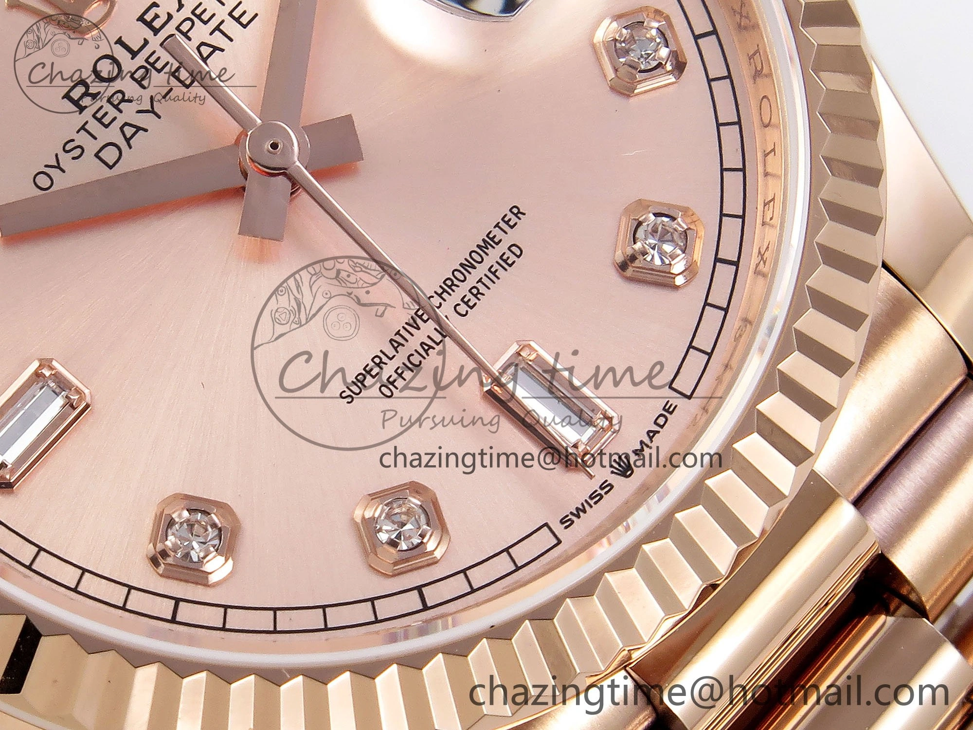 Day Date 36 RG TWSF Best Edition RG Diamonds Dial on RG Bracelet A Reliable 1611