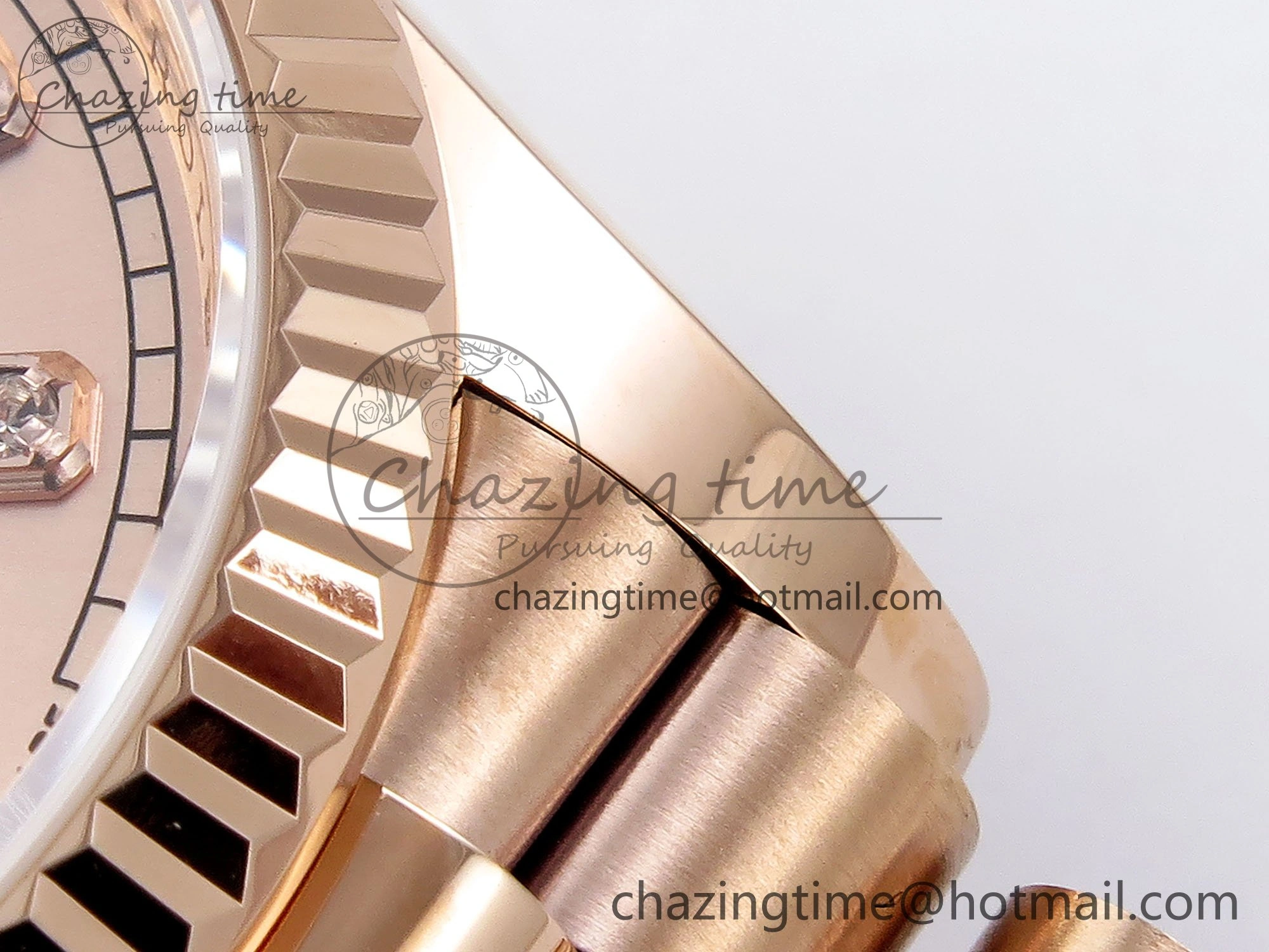 Day Date 36 RG TWSF Best Edition RG Diamonds Dial on RG Bracelet A Reliable 1611