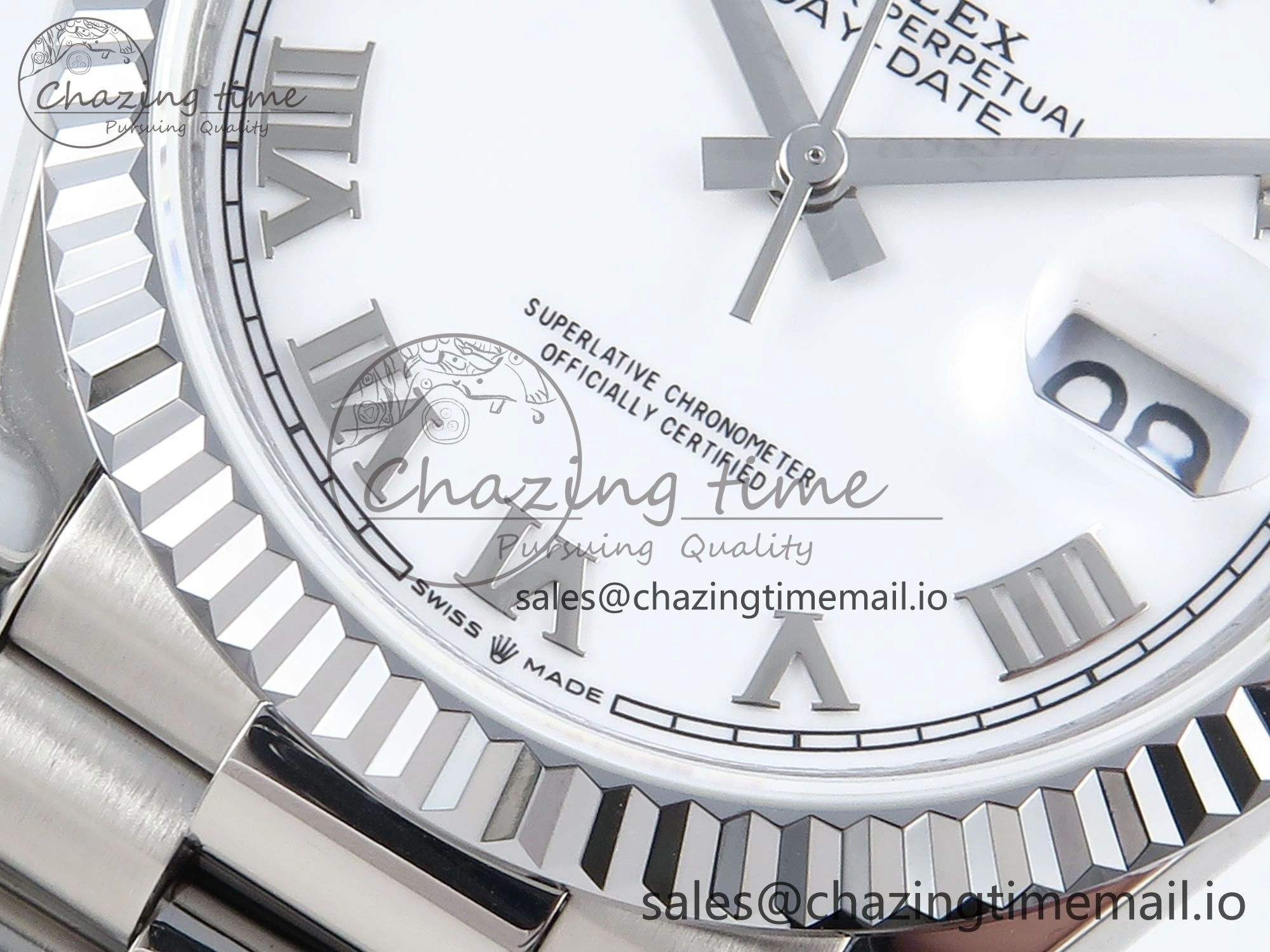 Day Date 36 SS 128236 KF 1:1 Best Edition White Roman Dial on President Bracelet A2836 (Gain Weight) Timeless 498