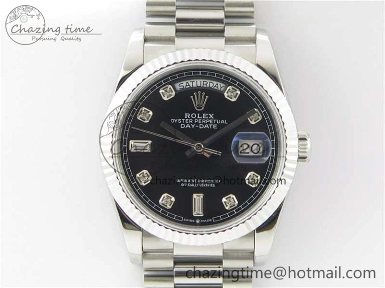 Day-Date 36 SS 128239 Bp Maker Best Edition Black Dial Crystral Markers on President Bracelet Timeless 10547