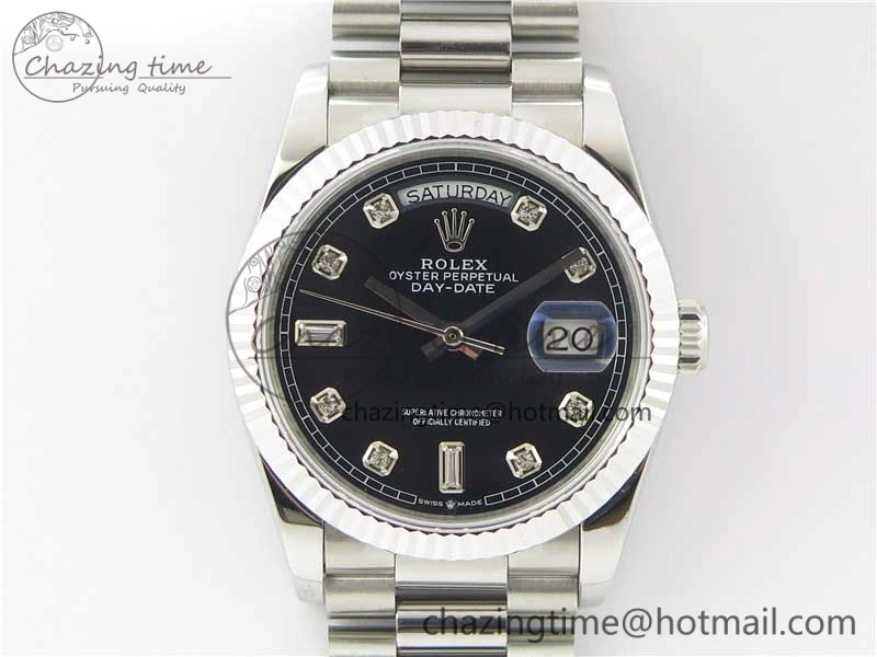 Day-Date 36 SS 128239 Bp Maker Best Edition Black Dial Crystral Markers on President Bracelet Timeless 10547