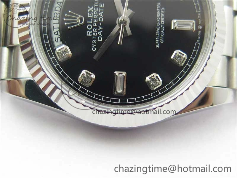 Day-Date 36 SS 128239 Bp Maker Best Edition Black Dial Crystral Markers on President Bracelet Timeless 10547